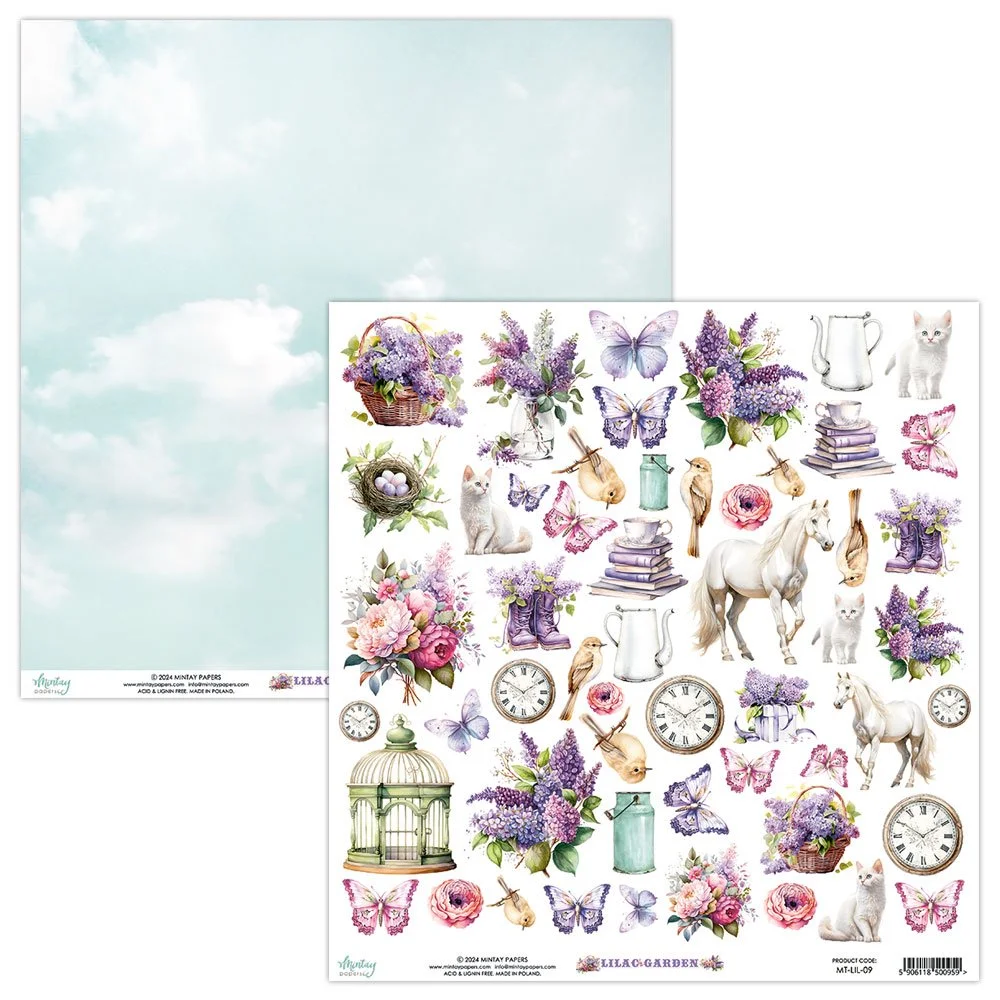 Mintay Lilac Garden 12" x 12" Paper Elements