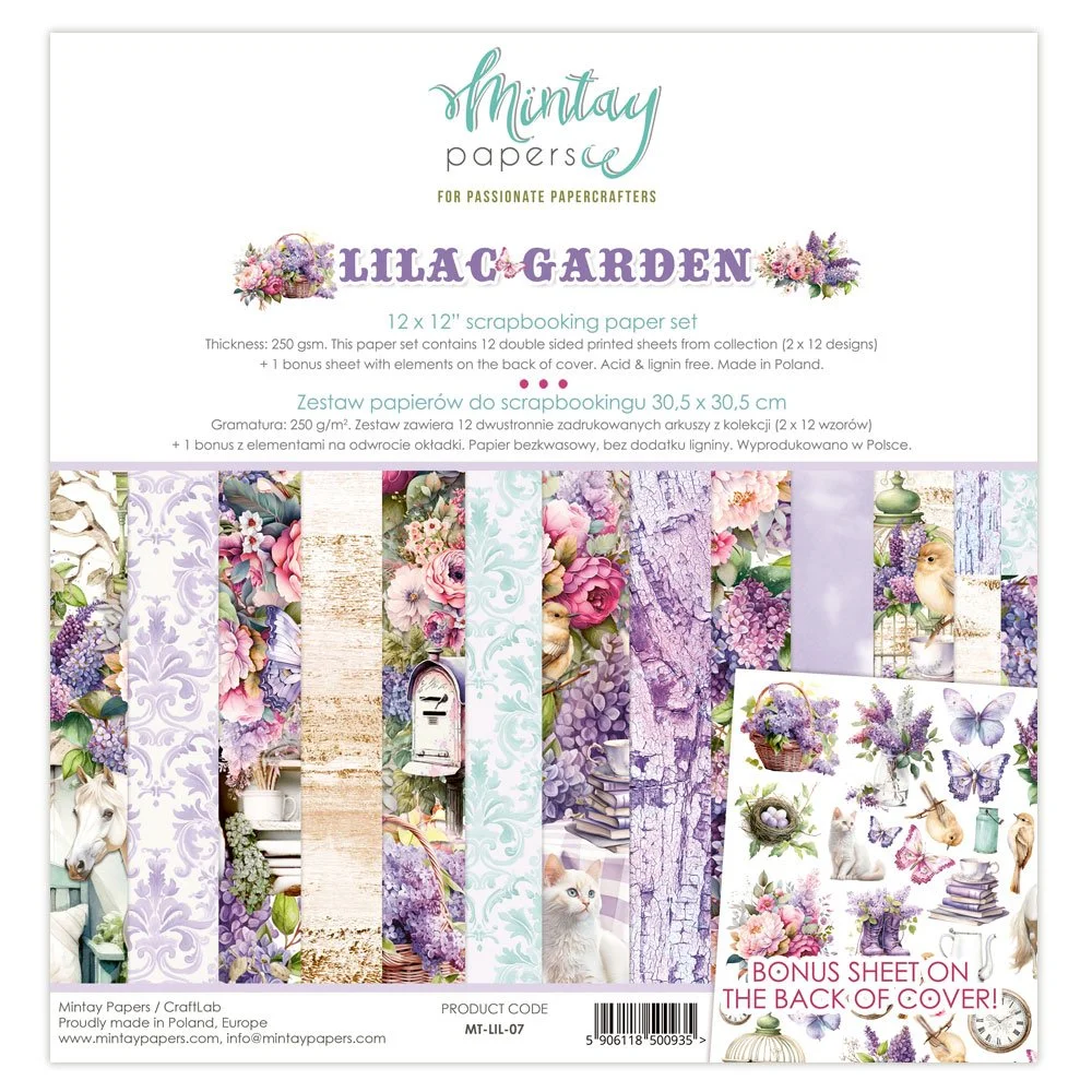 Mintay Lilac Garden 12" x 12" Paper Set