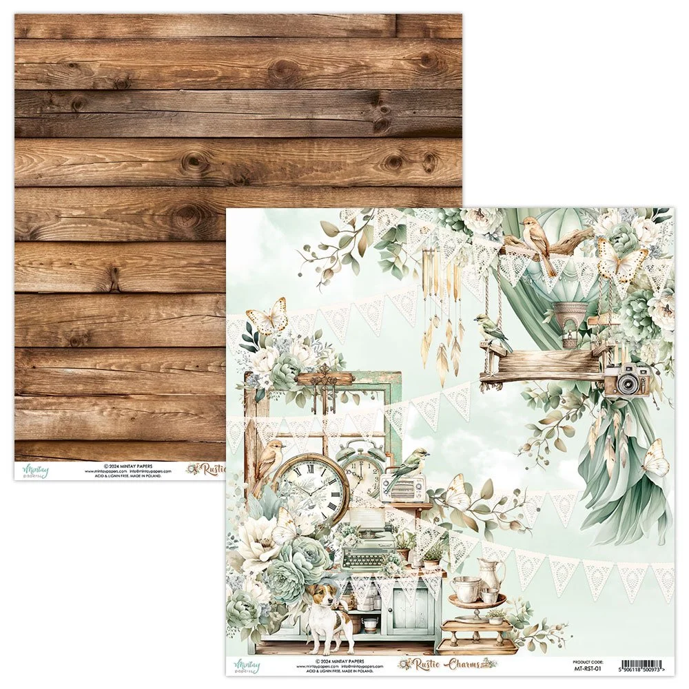 Mintay Rustic Charms 12" x 12" Paper 01