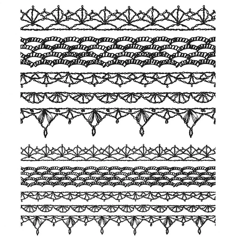 Tim Holtz Cling Stamps Crochet Trims