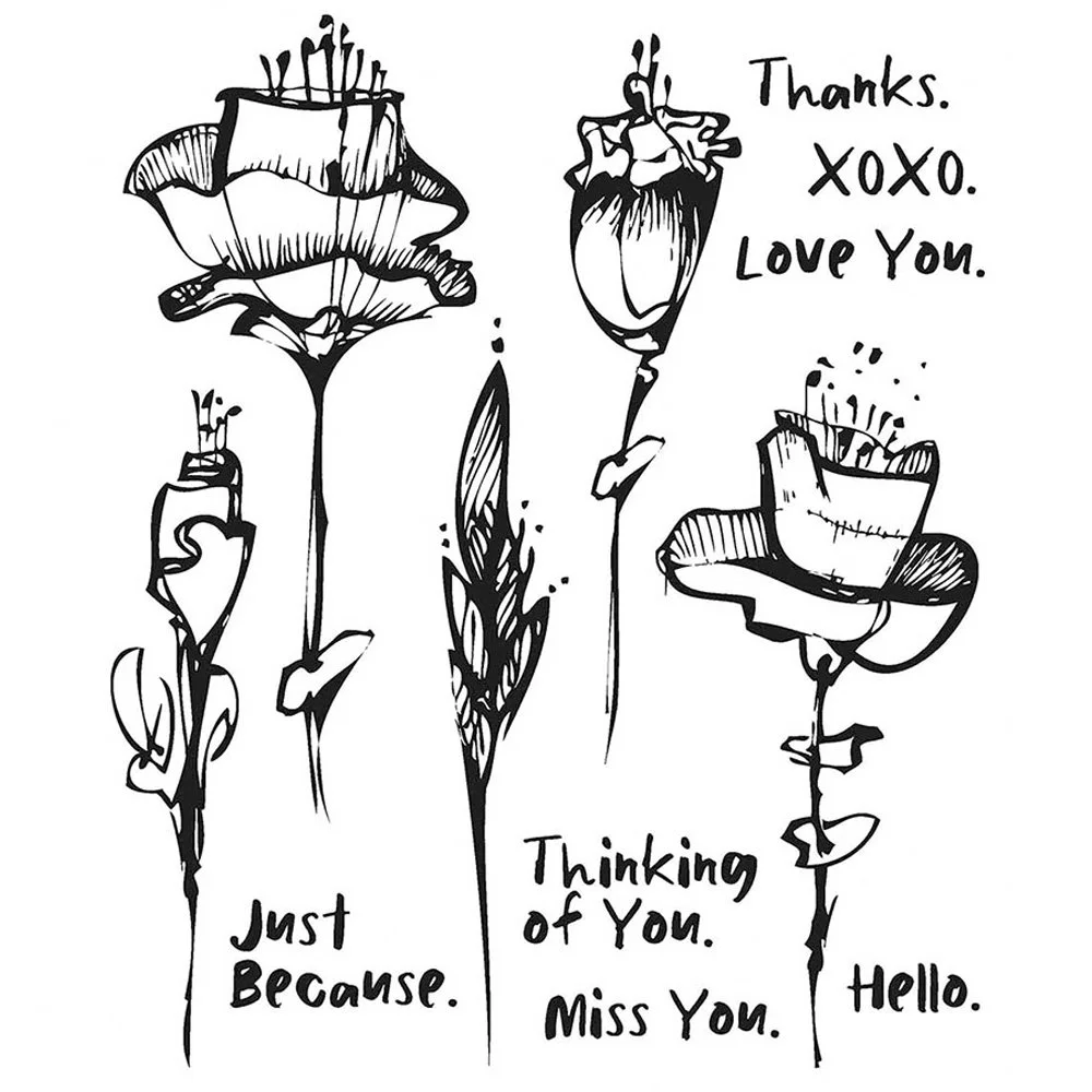 Tim Holtz Cling Stamps Abstract Florals