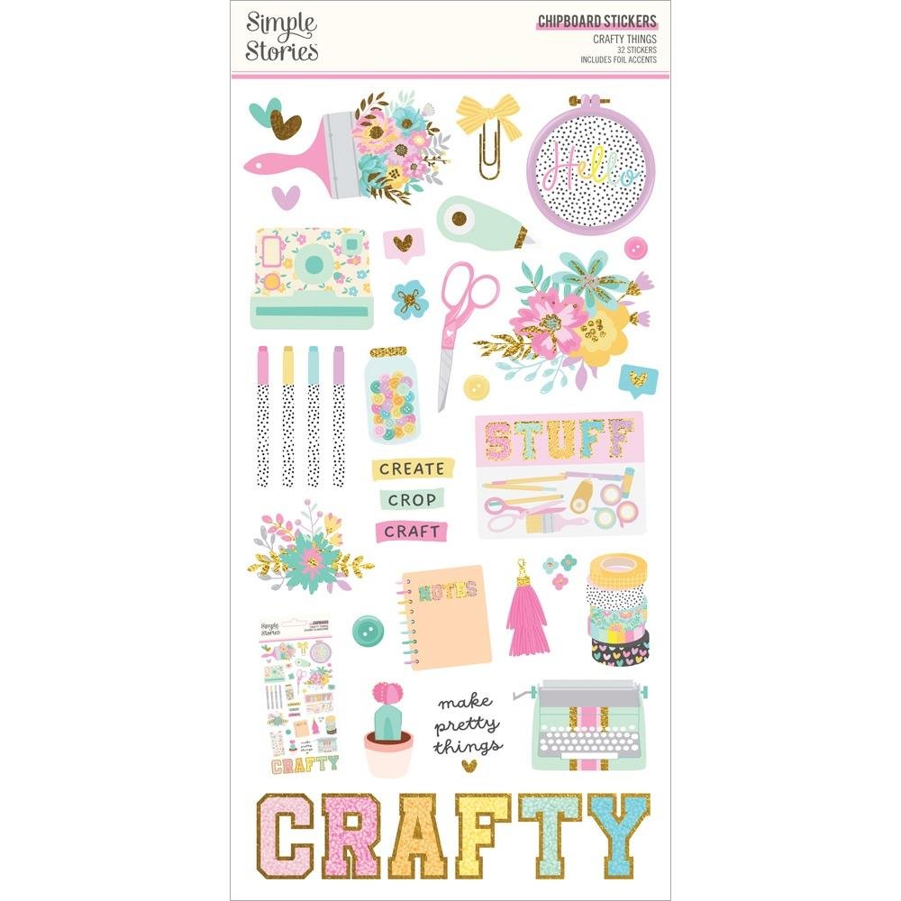 Simple Stories Crafty Things Chipboard Stickers