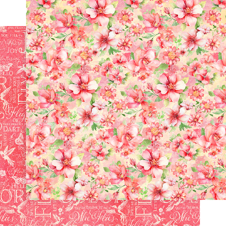 Graphic 45 Flight Of Fancy 12" x 12" Paper Hello Beautiful