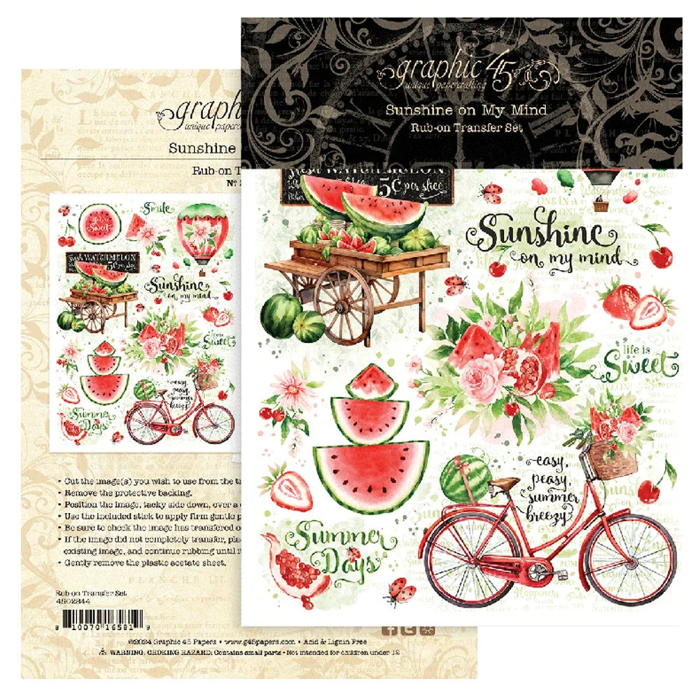 Graphic 45 Sunshine On My Mind Rub-On