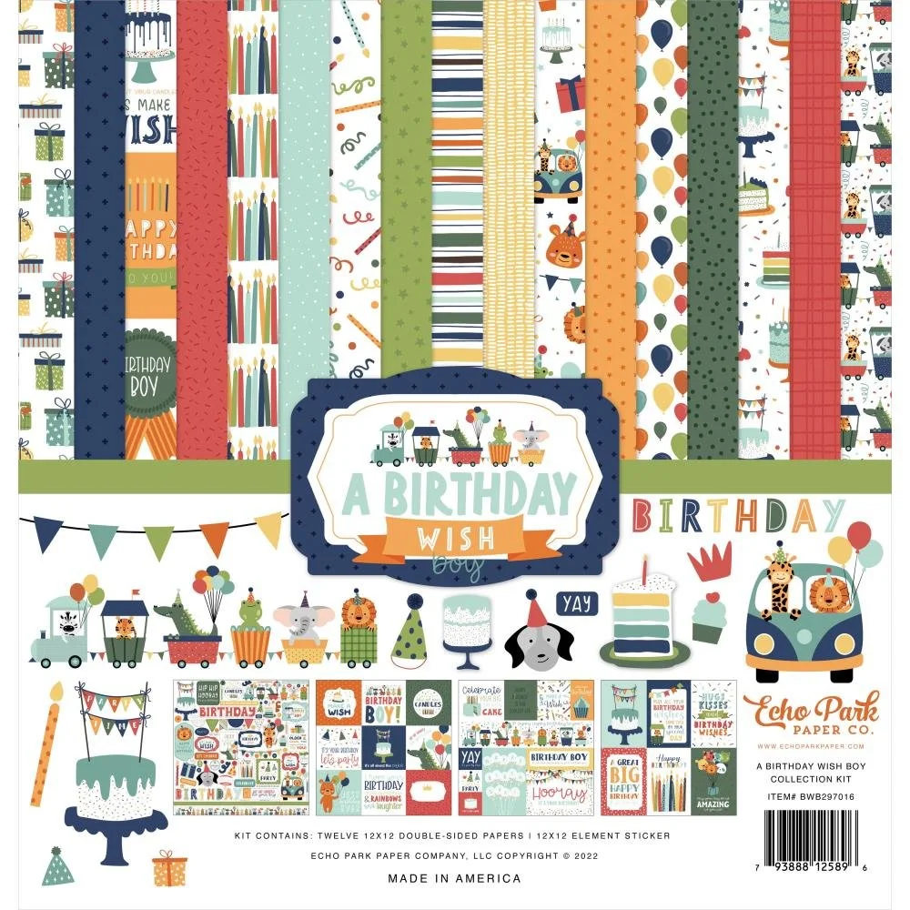 Echo Park A Birthday Wish Boy 12" x 12" Collection Kit