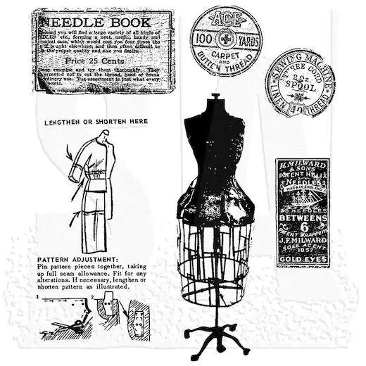 Tim Holtz Cling Stamps Haberdashery