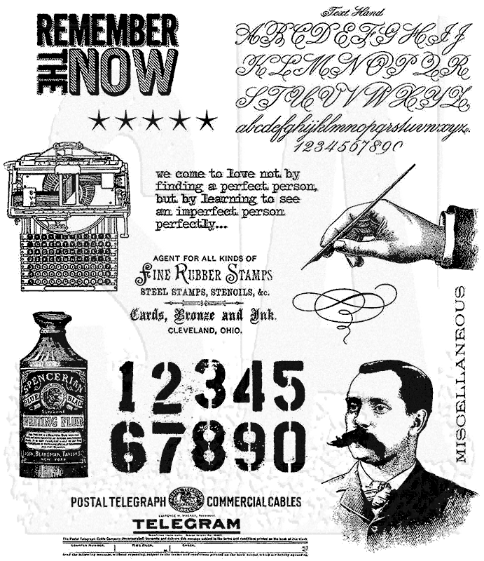 Tim Holtz Cling Stamps Mercantile