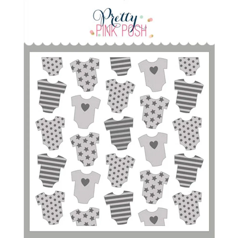 Pretty Pink Posh Layered Onesies Stencils