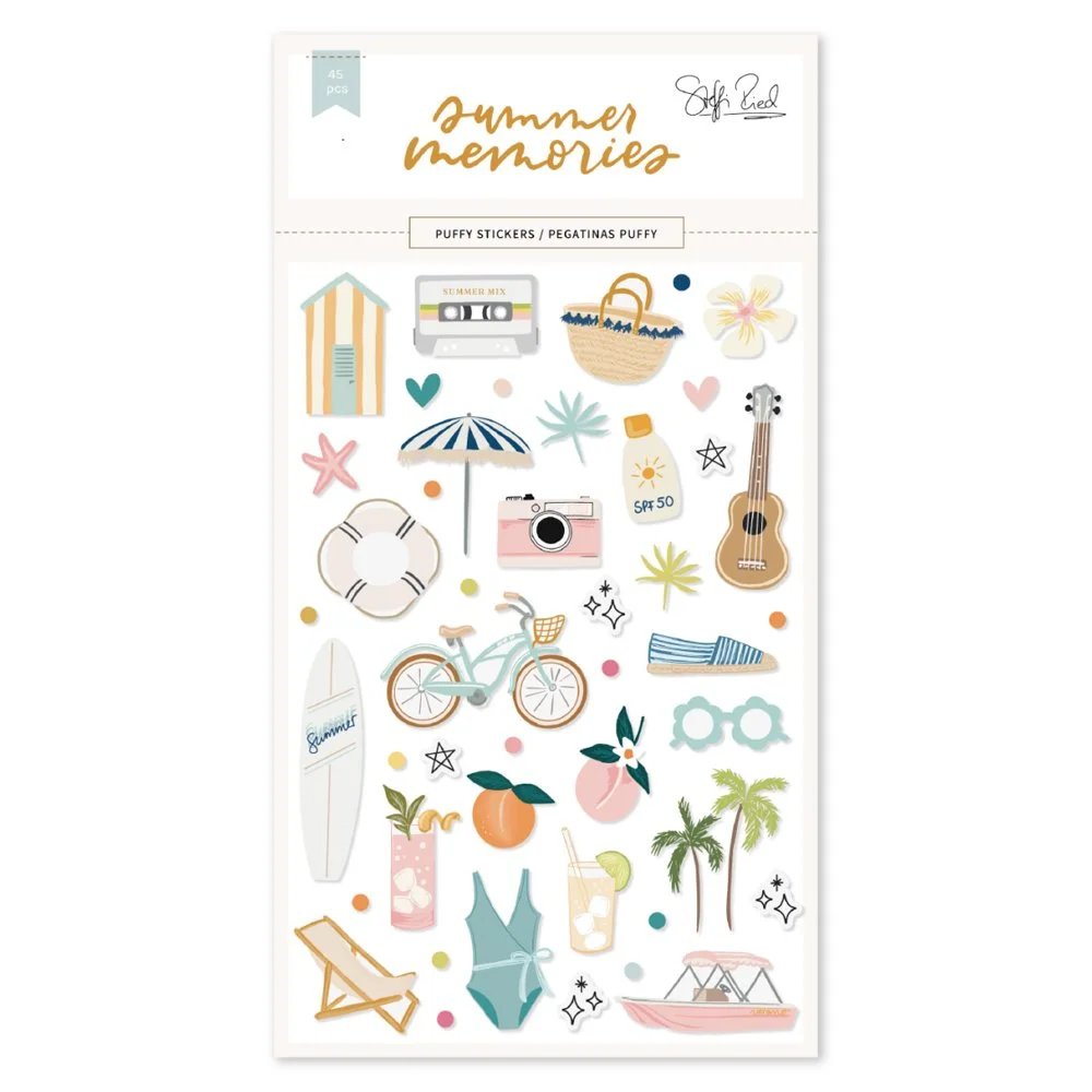 Lora Bailora Summer Memories Puffy Stickers Illustrations