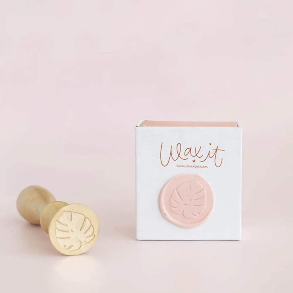 Lora Bailora Wax It Brass Metal Seal Monstera Leaf