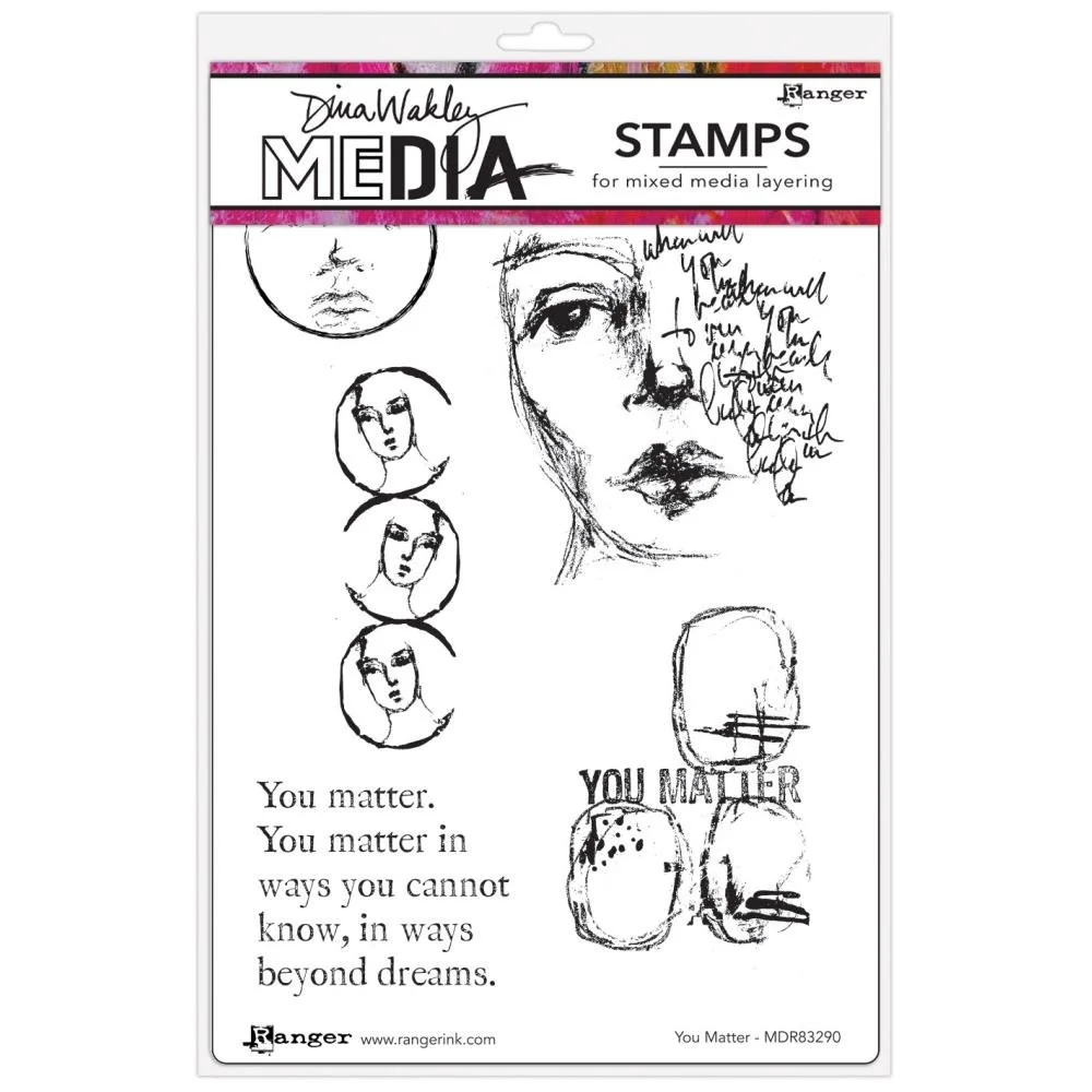 Dina Wakley Media Cling Stamps You Matter