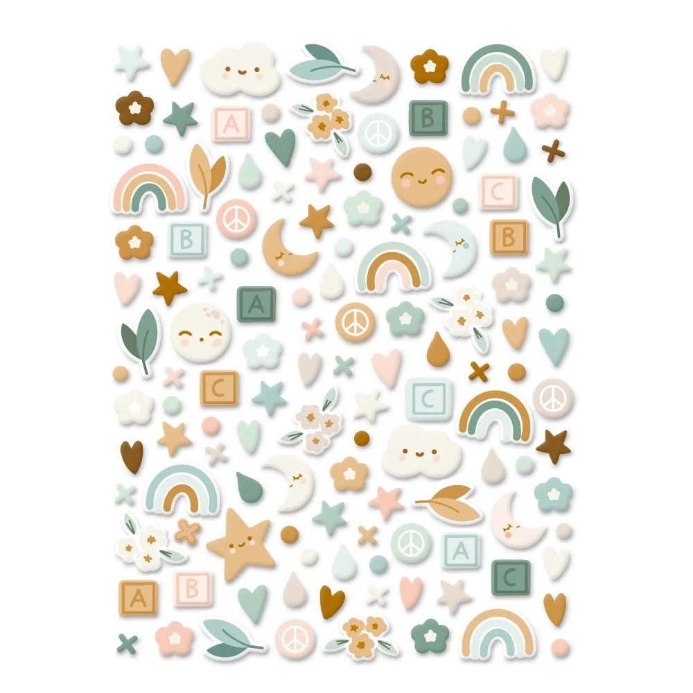 Mintopia Baby Bloom Puffy Stickers Basics