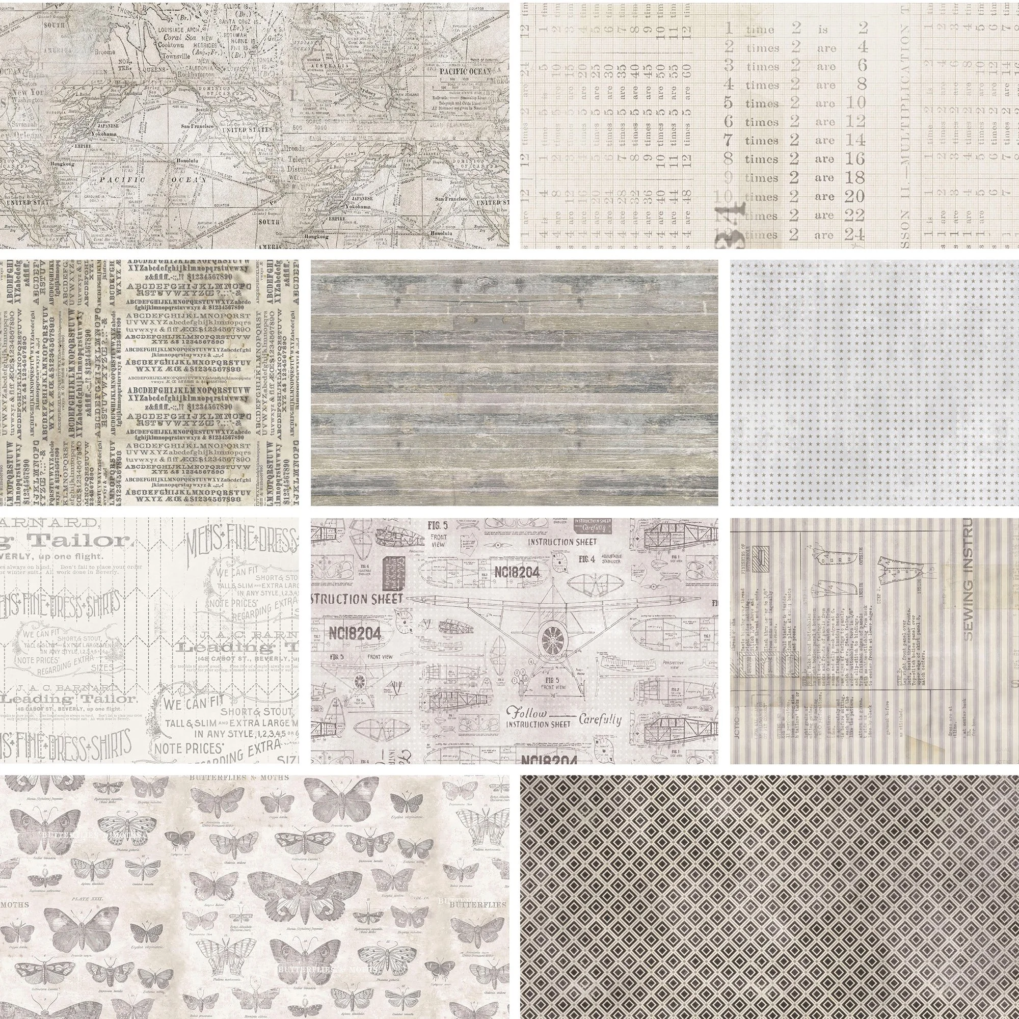 Tim Holtz Eclectic Elements Fat Quarters Monochrome