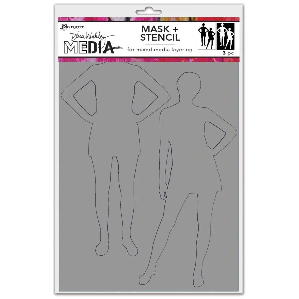 Dina Wakley Media 6" x 9" Stencil Old School Silhouettes