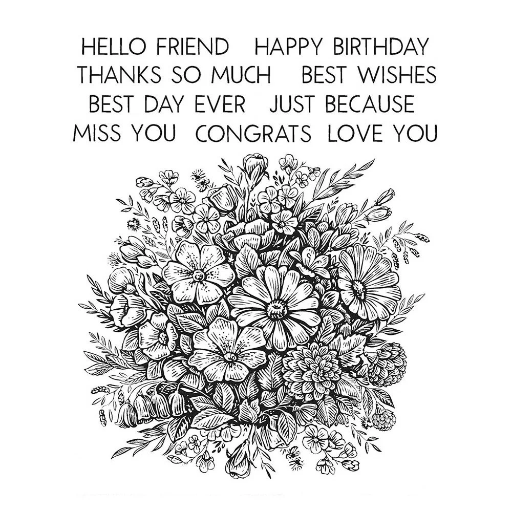 Tim Holtz Cling Stamps Floristy With Grid Block