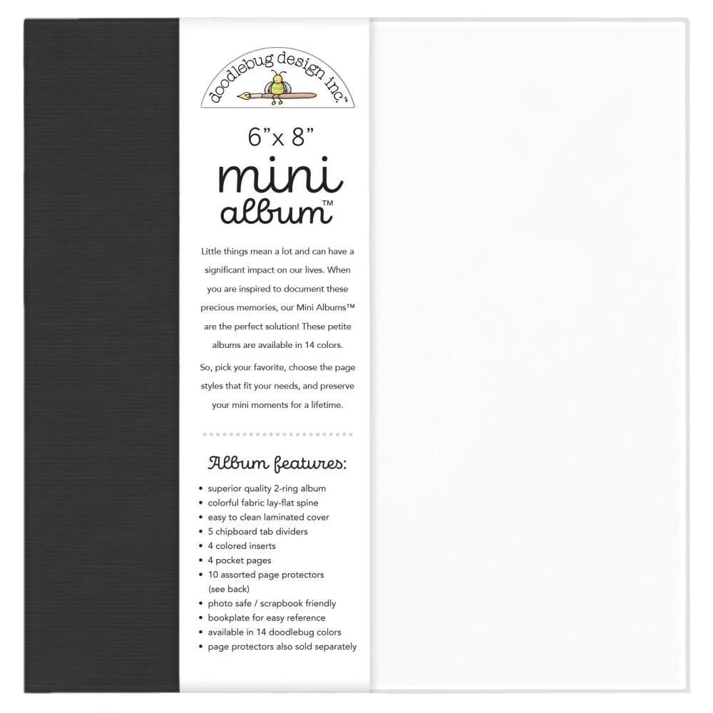 Doodlebug 6" x 8" Mini Album Beetle Black