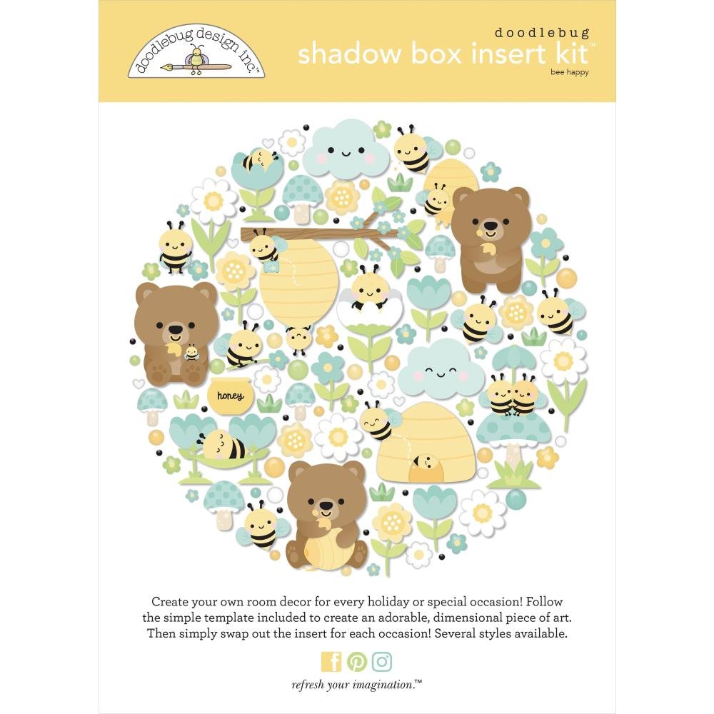 Doodlebug Bee Happy Shadow Box Insert