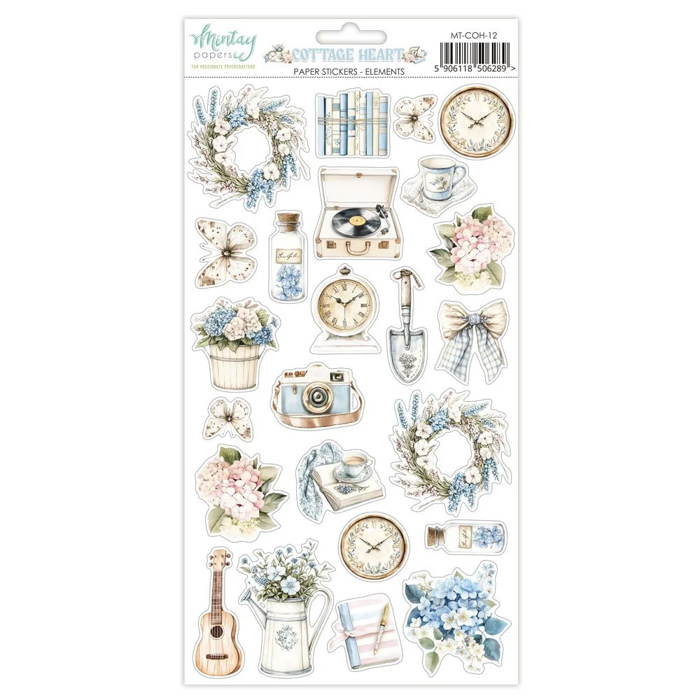 Mintay Cottage Heart 6" x 12" Stickers Elements