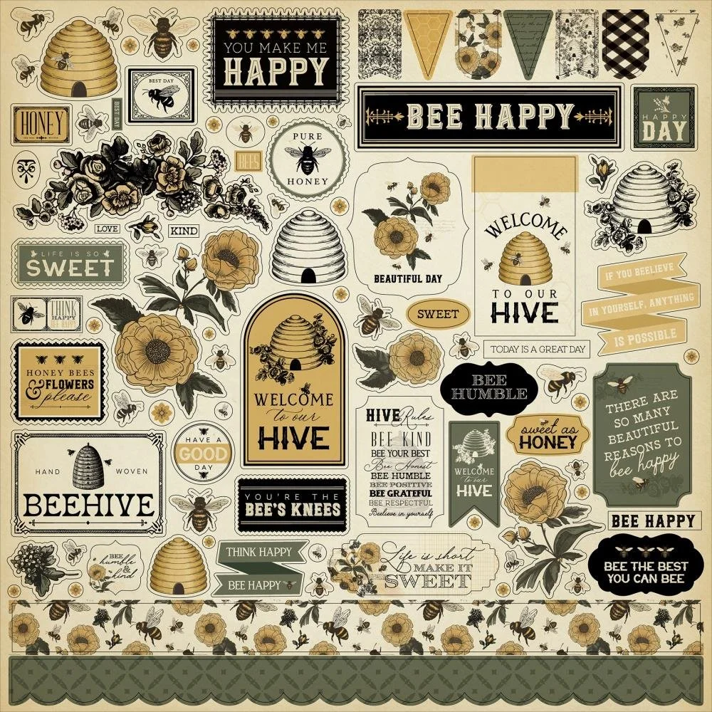Carta Bella Honey Bee 12" x 12" Element Stickers