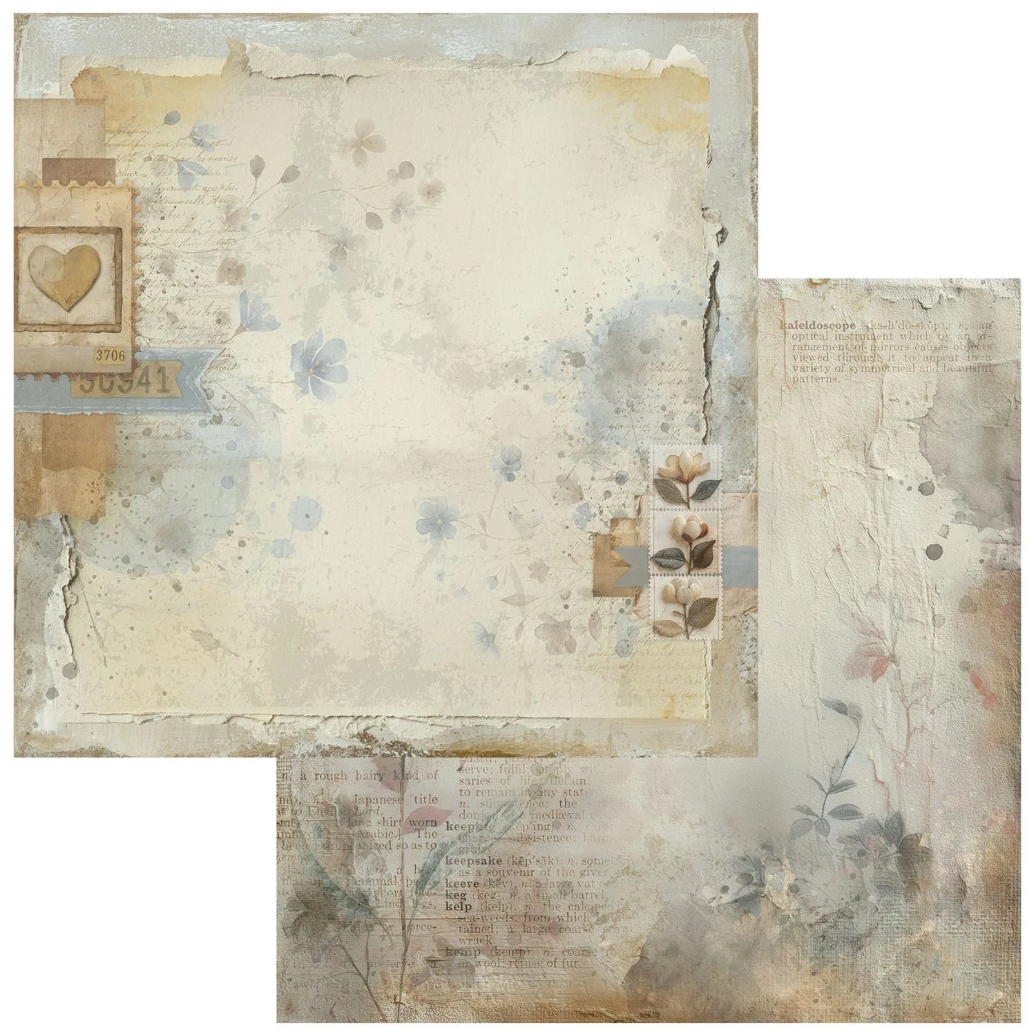 49 & Market Faded Memory Lane 12" x 12" Paper Pressed Petals