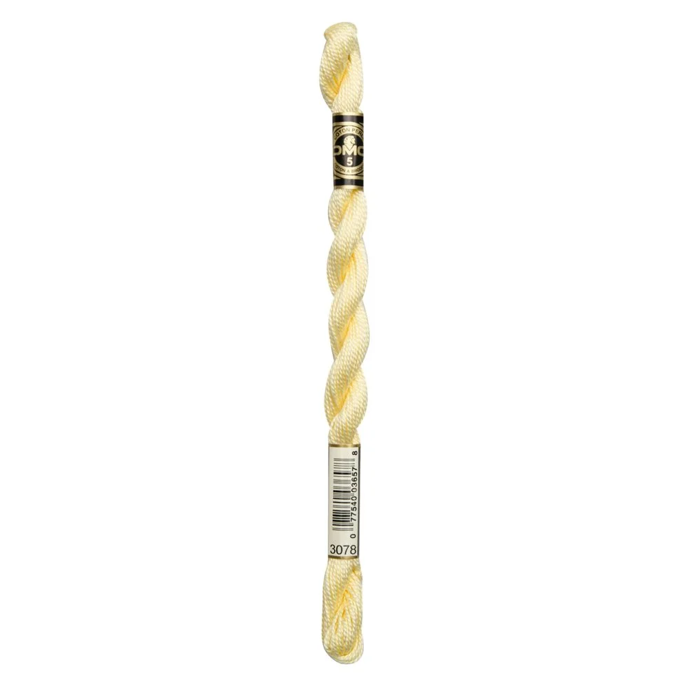 DMC Pearl Cotton Skein 3078 Very Light Golden Yellow
