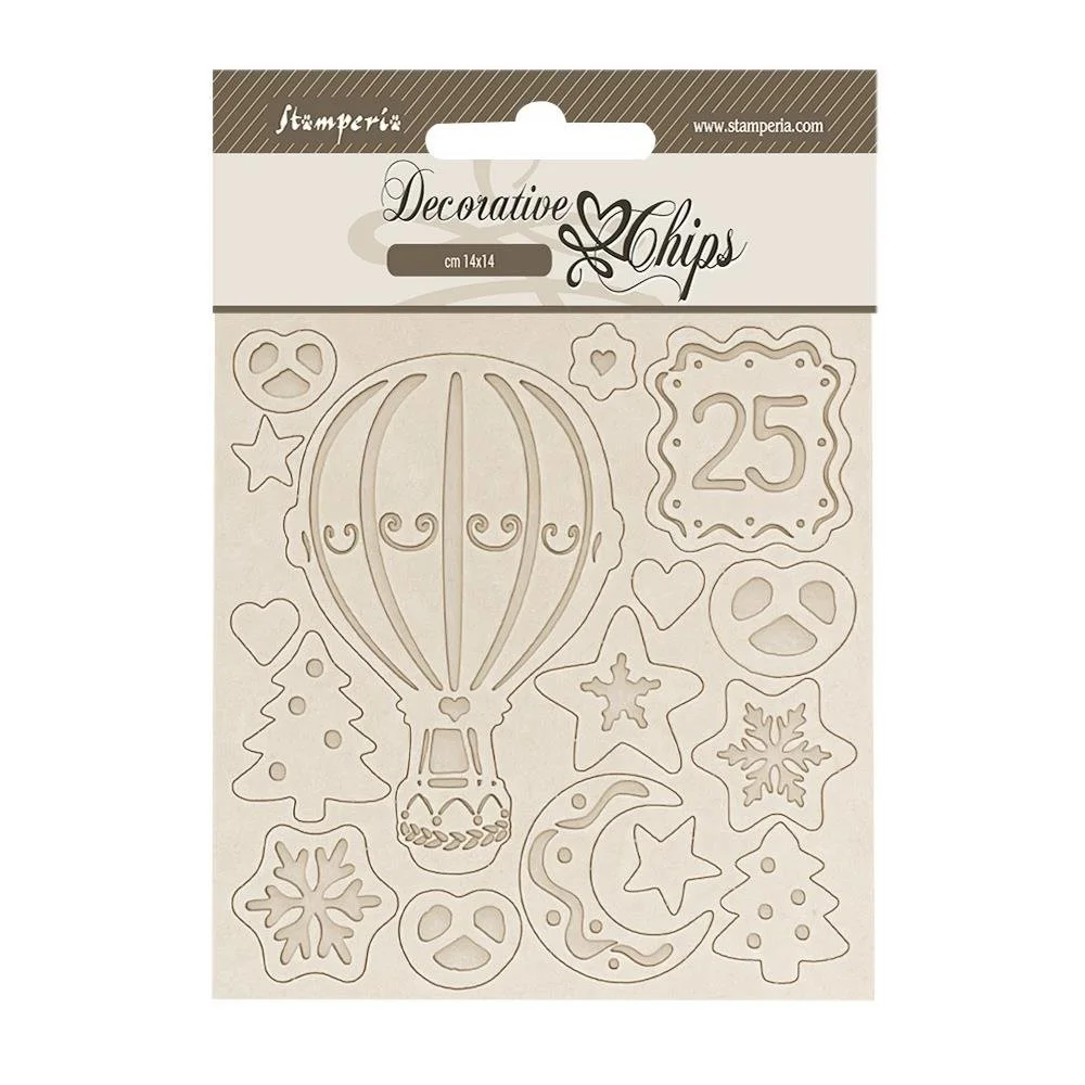 Stamperia Candy Christmas Decorative Chips Air Balloons