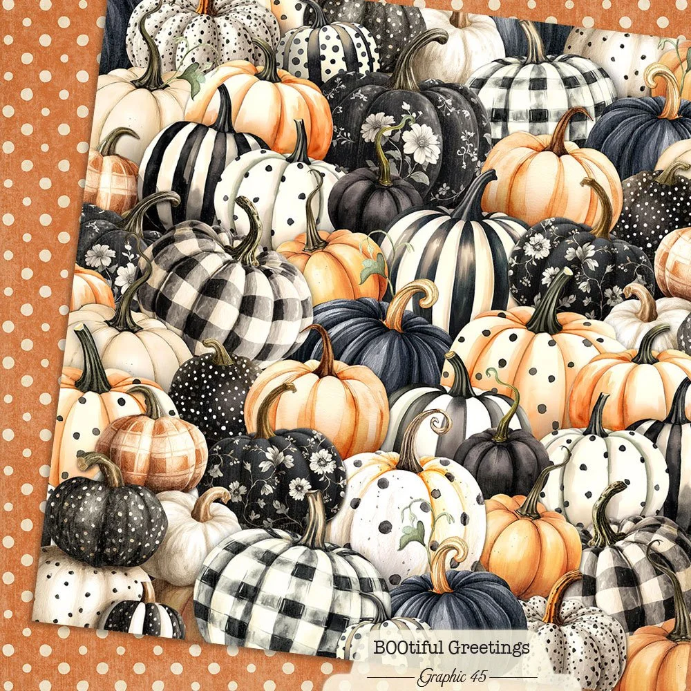 *Pre-Order* Graphic 45 Bootiful Greetings 12" x 12" Paper Pumpkins & Polkadots