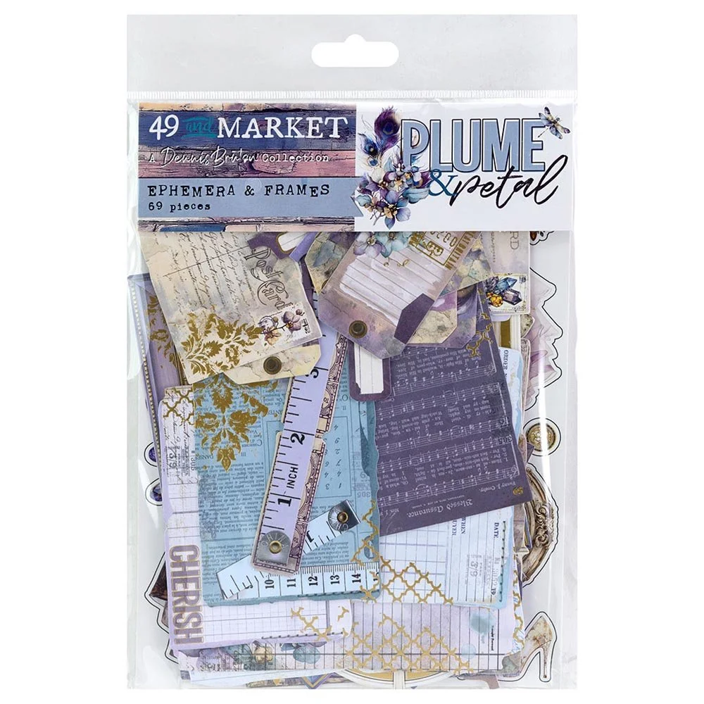 49 & Market Plume & Petal Die Cut Ephemera & Frames