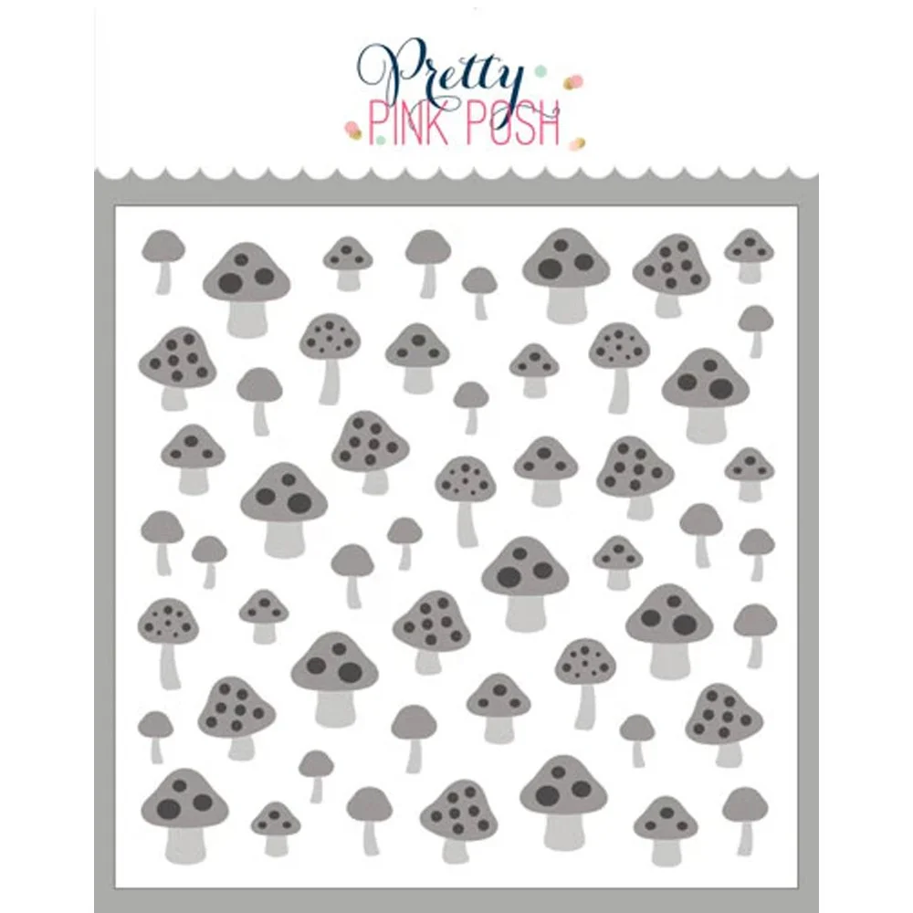 Pretty Pink Posh Layered Mushrooms Stencils (3 Pack)