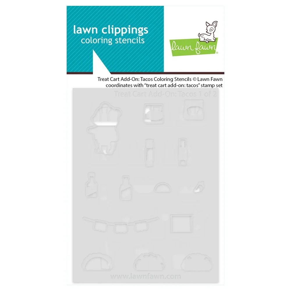 Lawn Fawn Coloring Stencils Treat Cart Add-on: Tacos