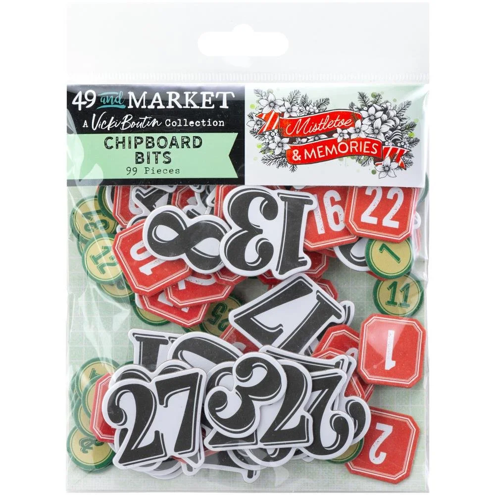 49 & Market Mistletoe & Memories Chipboard Set