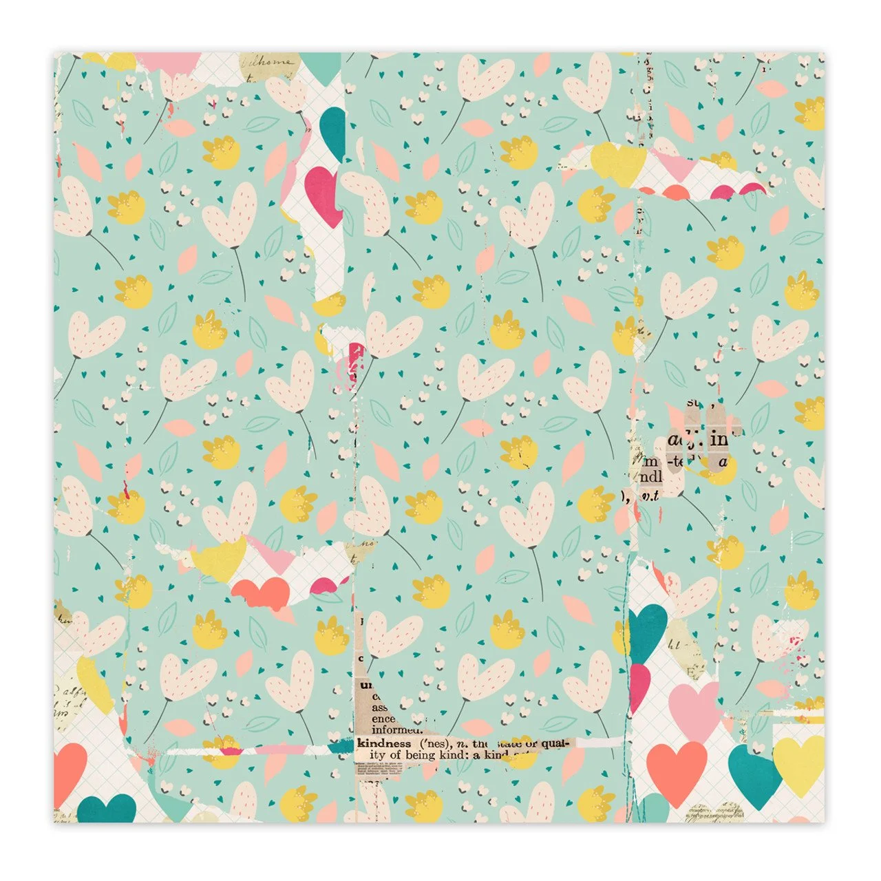 Pretty Little Studio Love Is Kind 12" x 12" Single Sided Paper White Strawberry