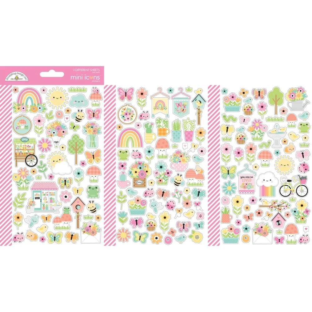 Doodlebug Butterfly Kisses Mini Icons Stickers
