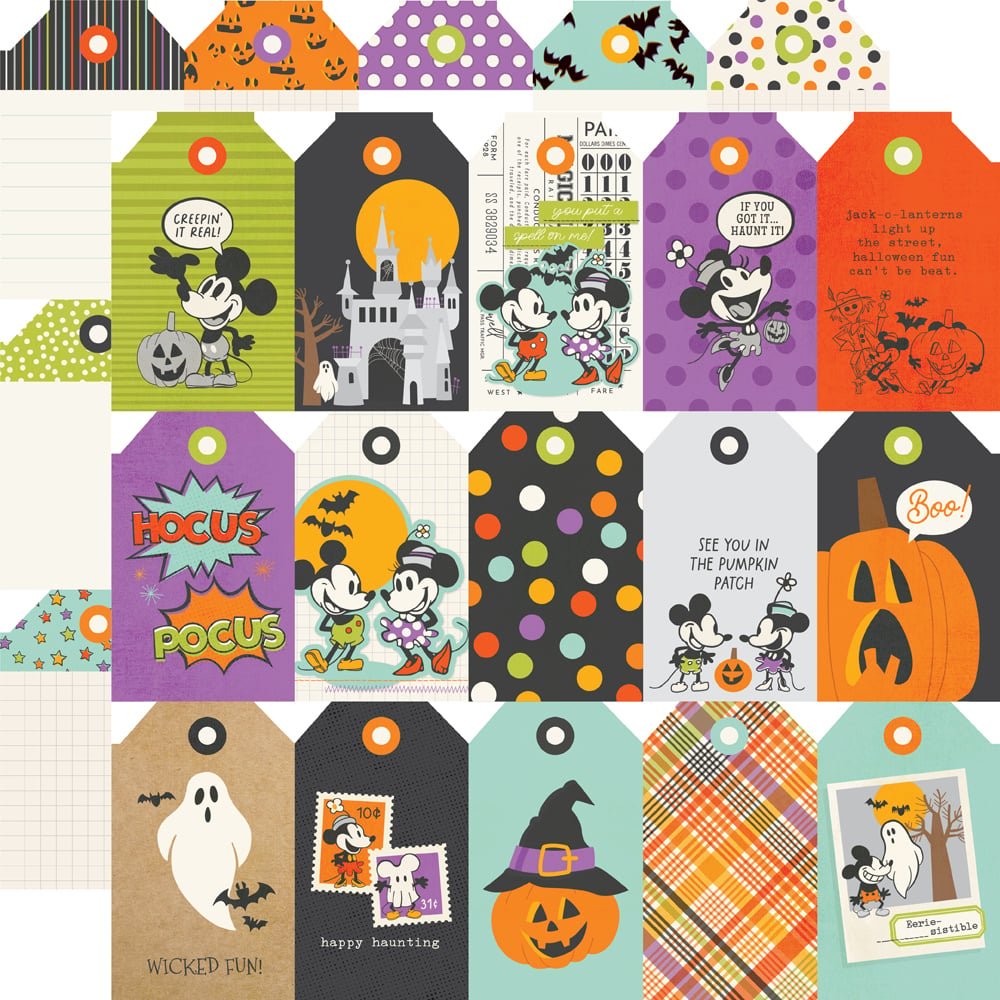 *Pre-Order* Simple Stories Say Cheese Classic Mouse Halloween 12" x 12" Paper Tag Elements