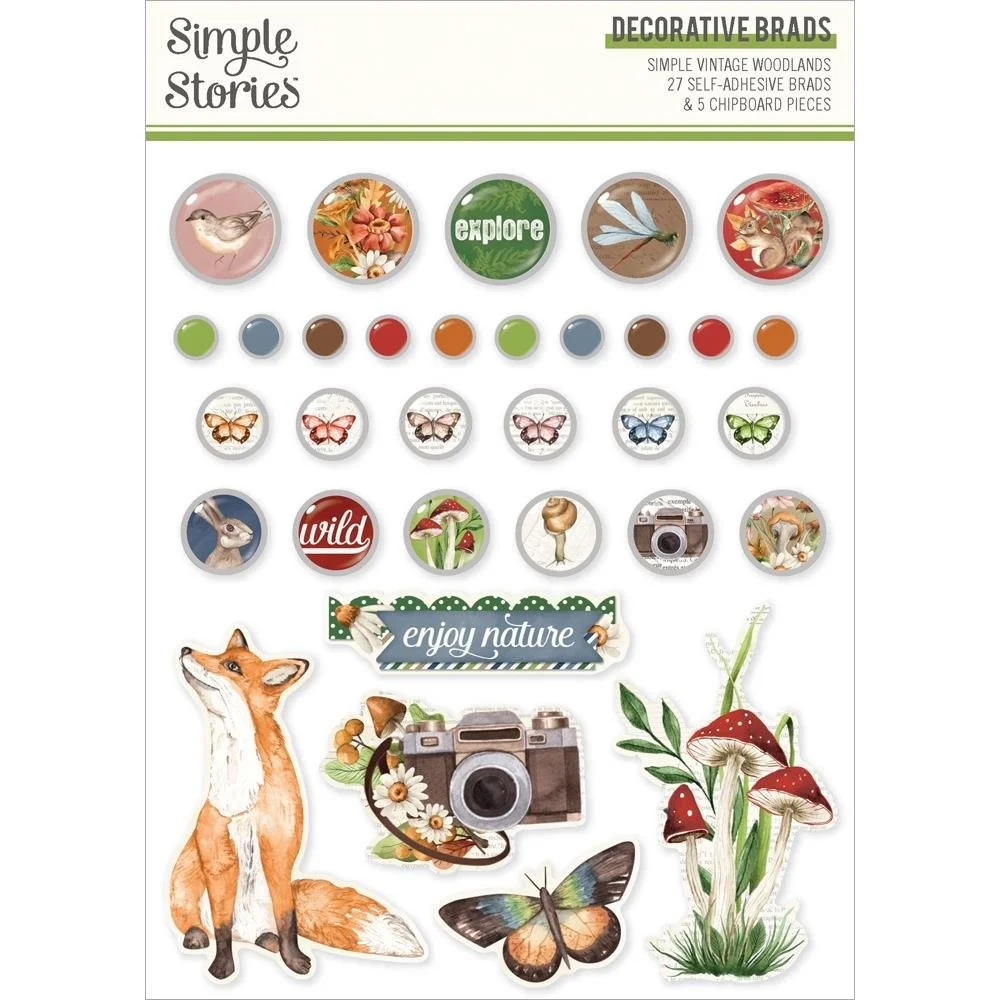 Simple Stories Simple Vintage Woodlands Decorative Brads
