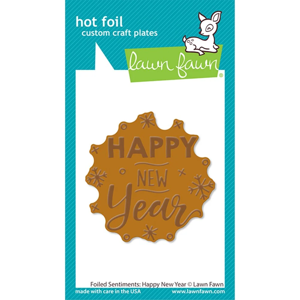 Lawn Fawn Foiled Sentiments Happy New Year