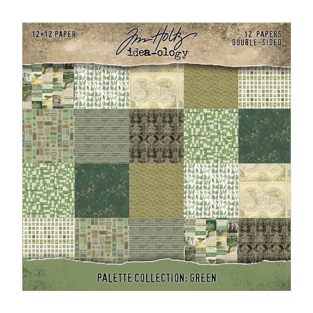 *Pre-Order* Tim Holtz Idea-ology Palette Paper Collection 12" x 12" Paper Pad Green