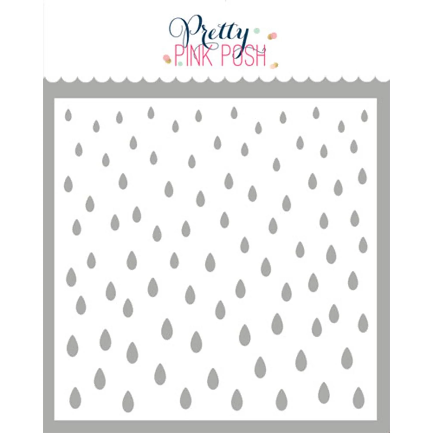 Pretty Pink Posh Raindrops Stencil