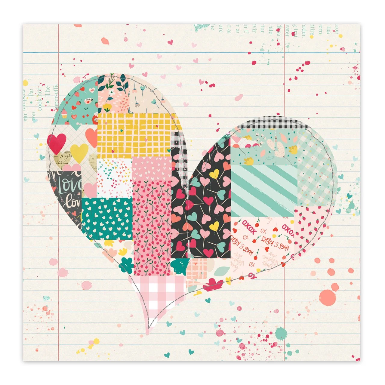 Pretty Little Studio Love Is Kind 12" x 12" Single Sided Paper Heart You