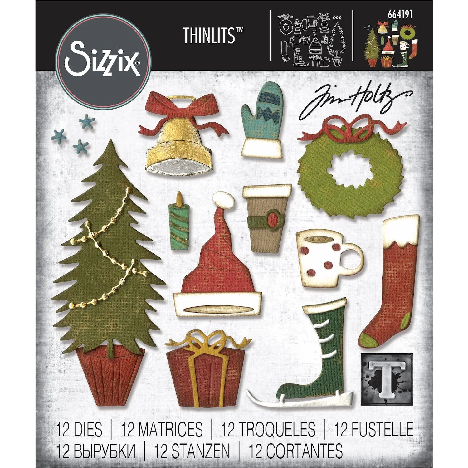 Tim Holtz Sizzix Festive Things Mini Thinlits