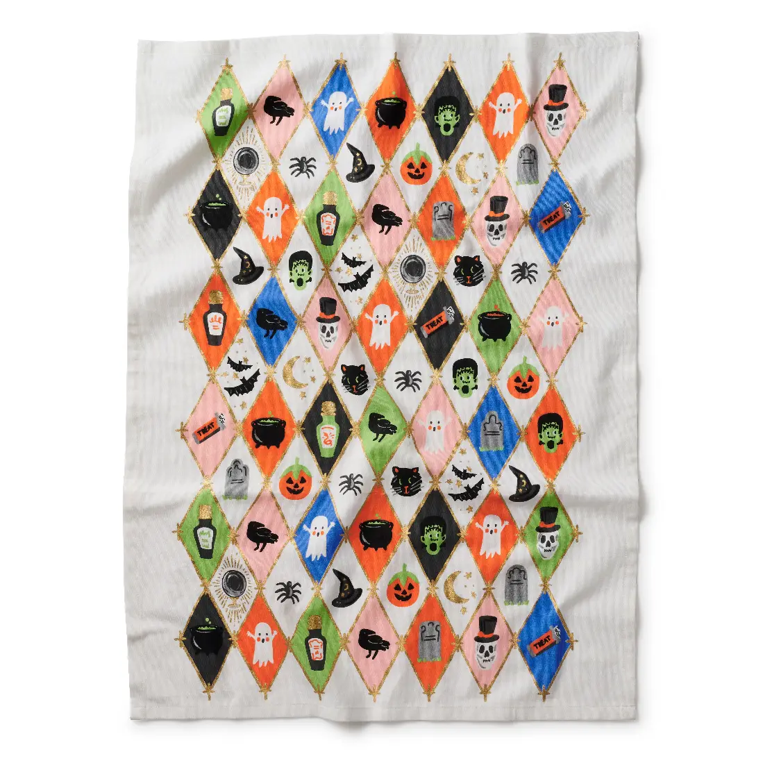 Rifle Paper Co. Halloween Argyle Tea Towel