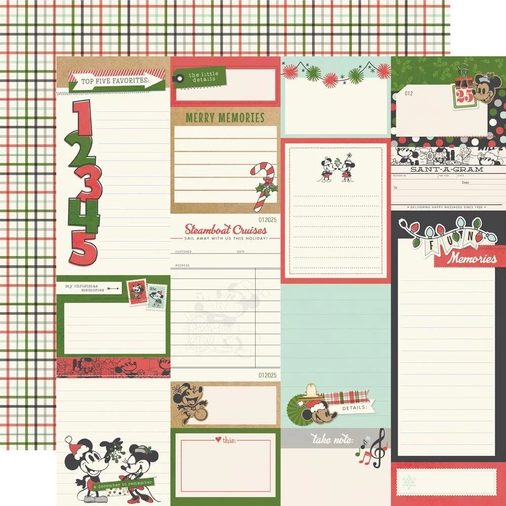 Simple Stories Say Cheese Classic Mouse Christmas 12" x 12" Paper Journal Elements