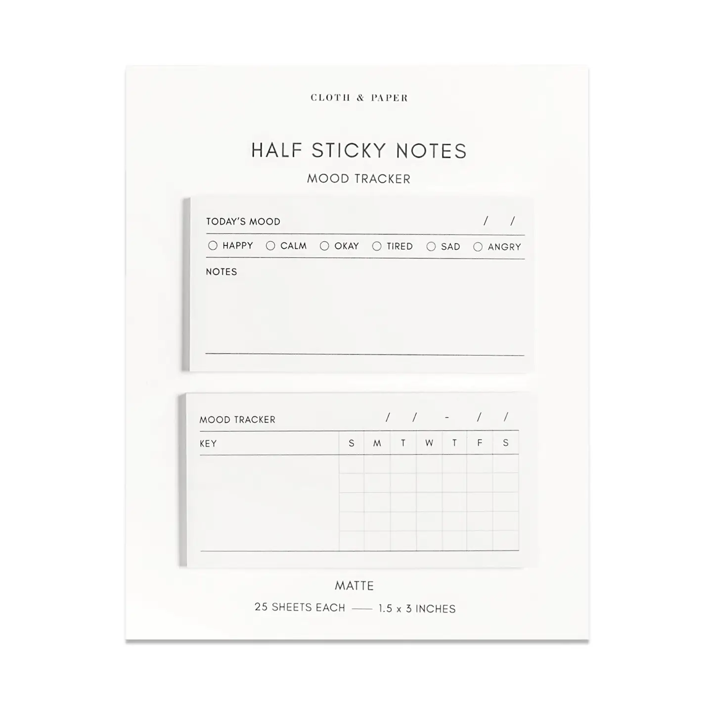 Cloth & Paper Half Sticky Notes | Mood Tracker