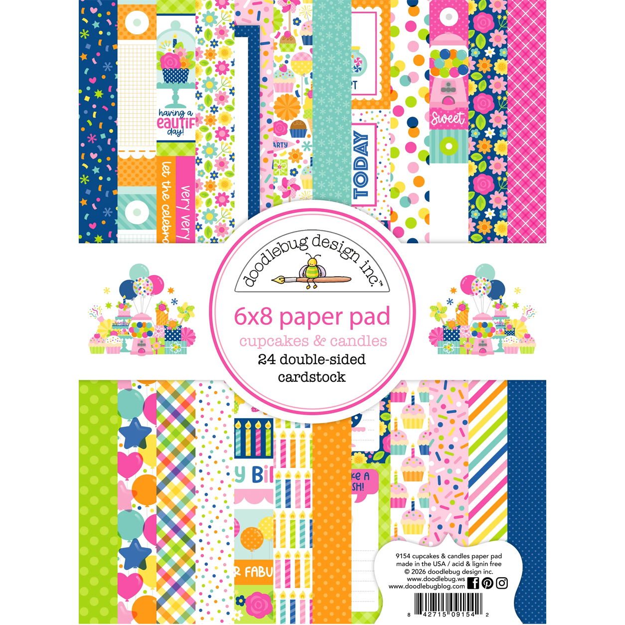 *Pre-Order* Doodlebug Cupcakes & Candles 6" x 8" Paper Pad