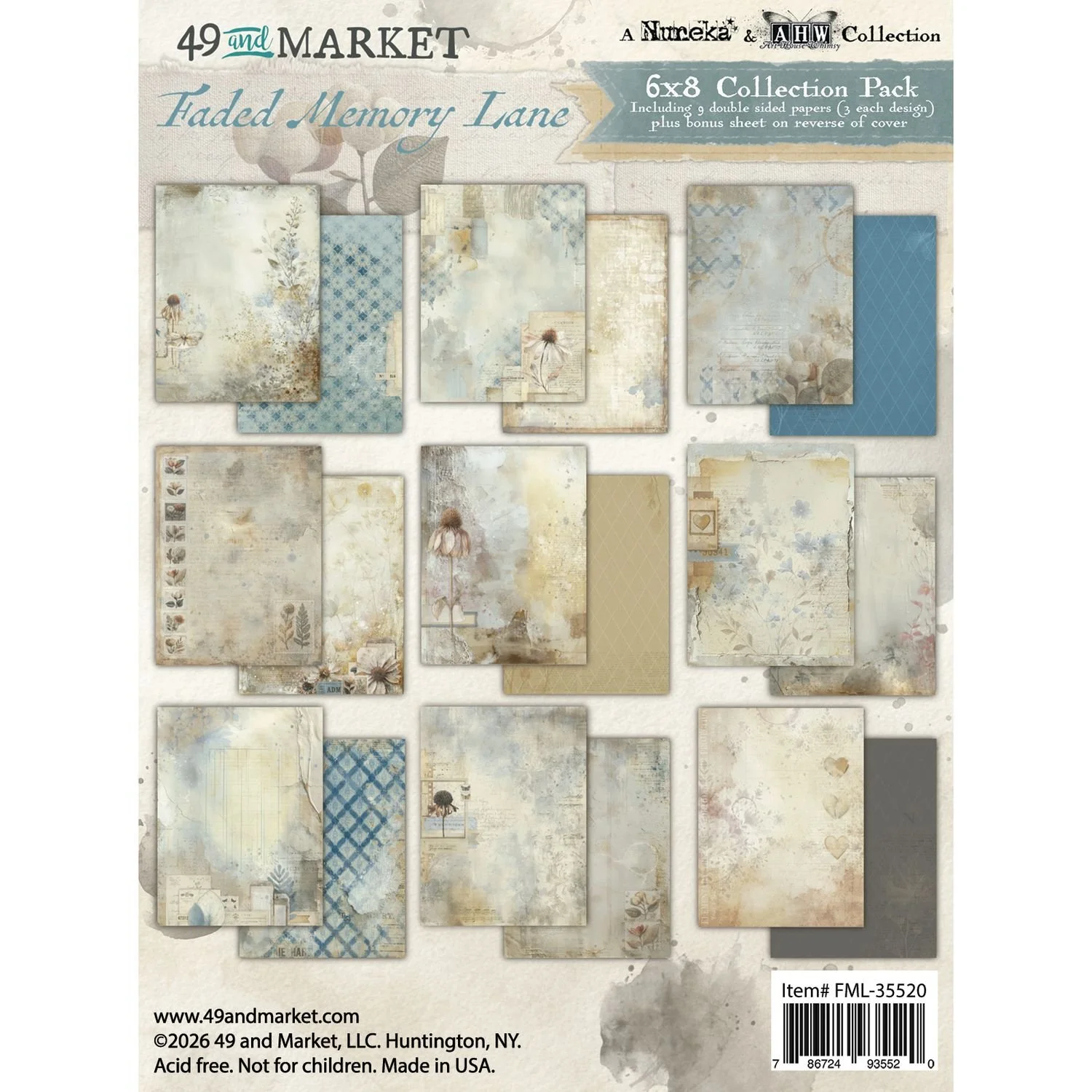 49 & Market Faded Memory Lane 6" x 8" Collection Pack