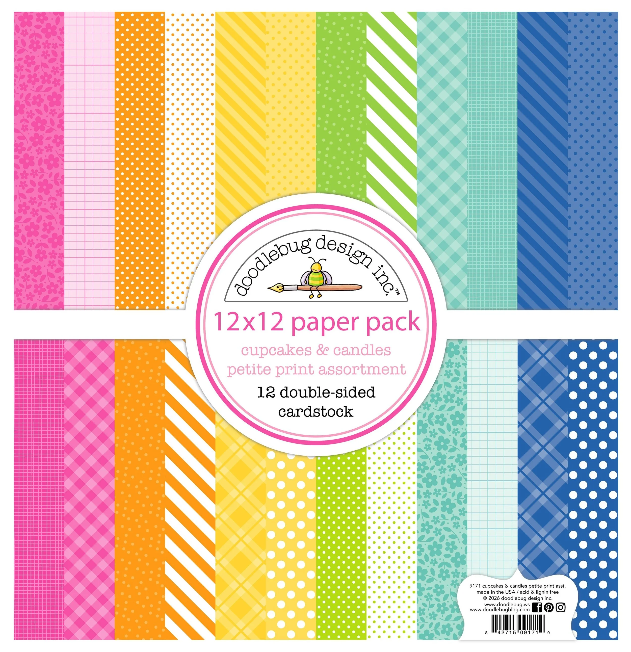 *Pre-Order* Doodlebug Cupcakes & Candles 12" x 12" Petite Prints