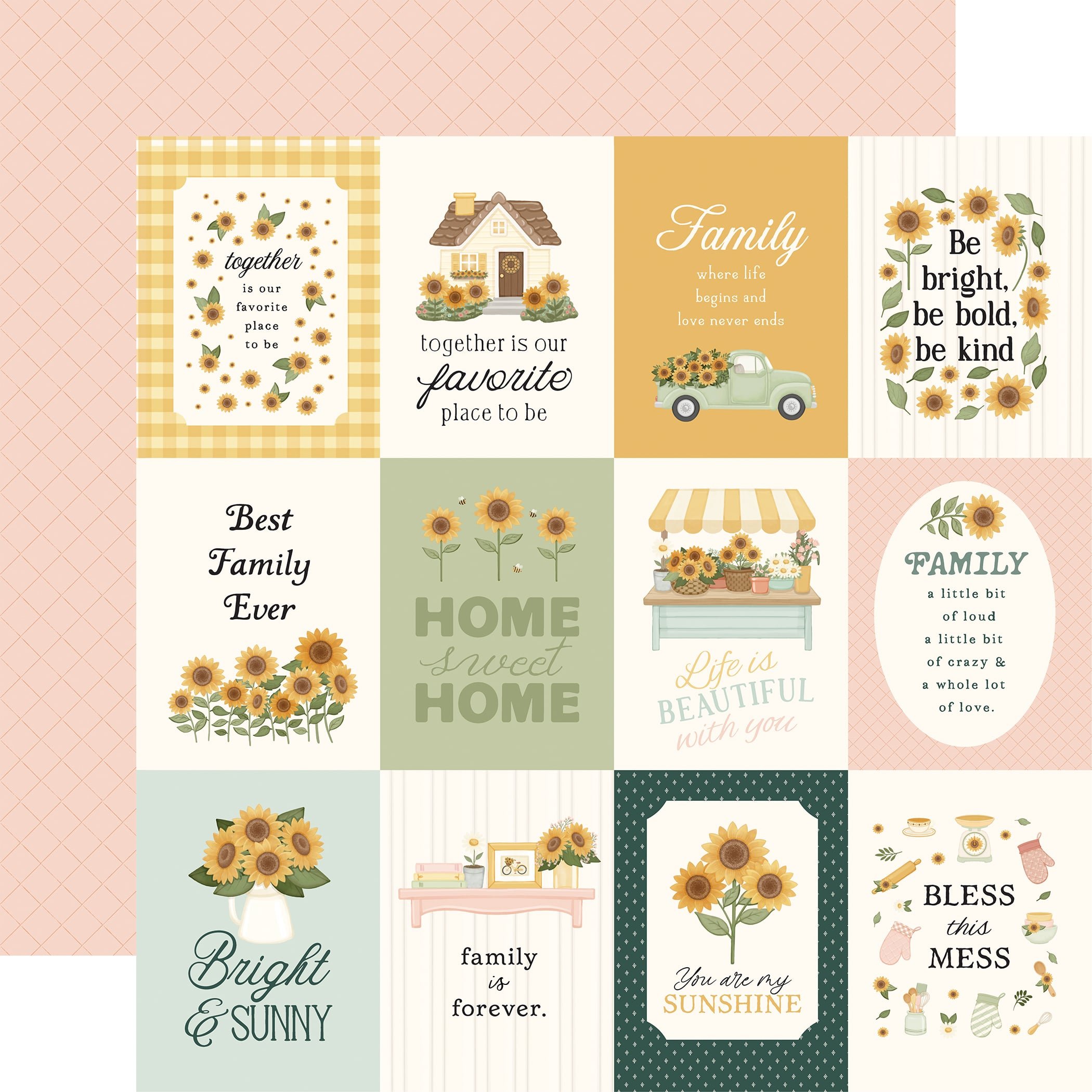 Carta Bella Home Sweet Home 12" x 12" Paper 3x4 Journaling Cards