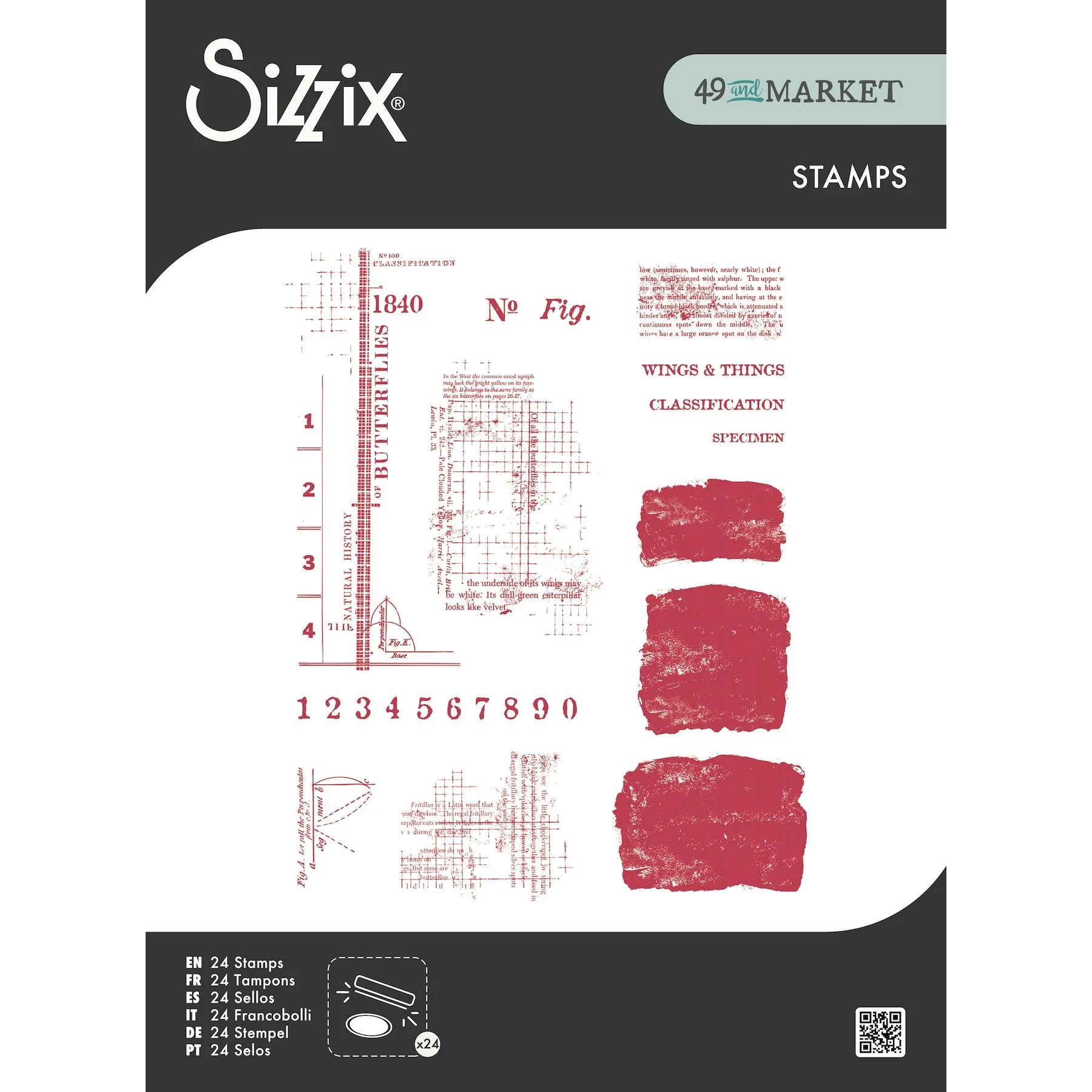 Sizzix and 49 and Market Wings and Things Clear Stamps Set