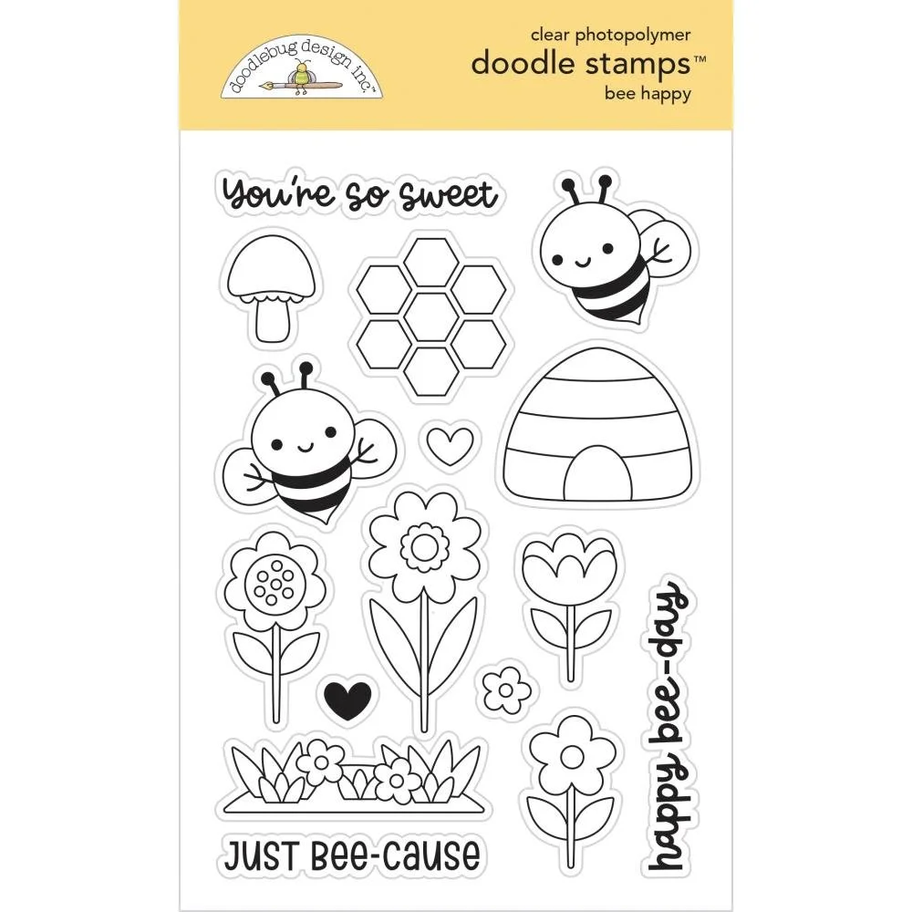 Doodlebug Bee Happy Doodle Stamps