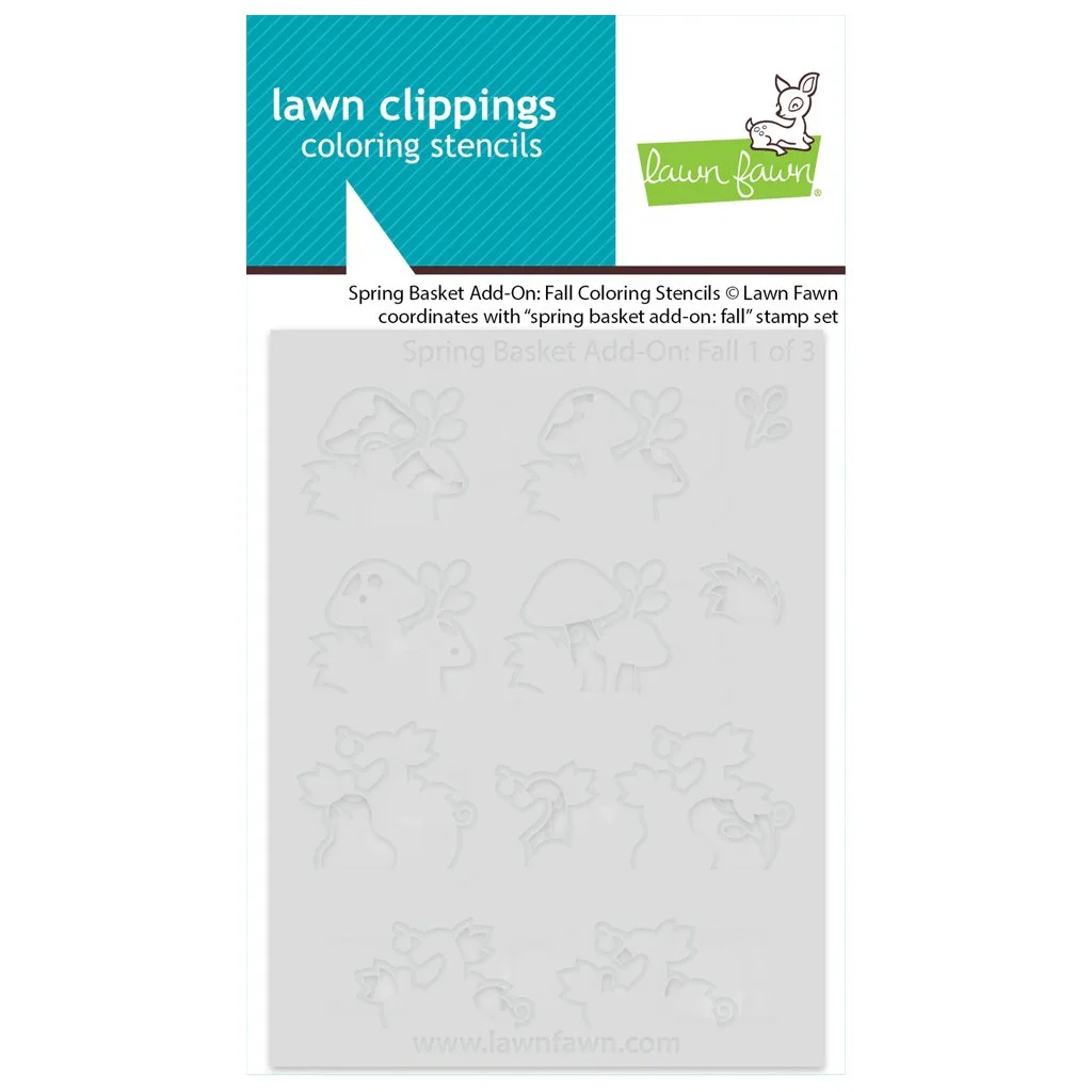 Lawn Fawn Coloring Stencils Spring Basket Add-on: Fall